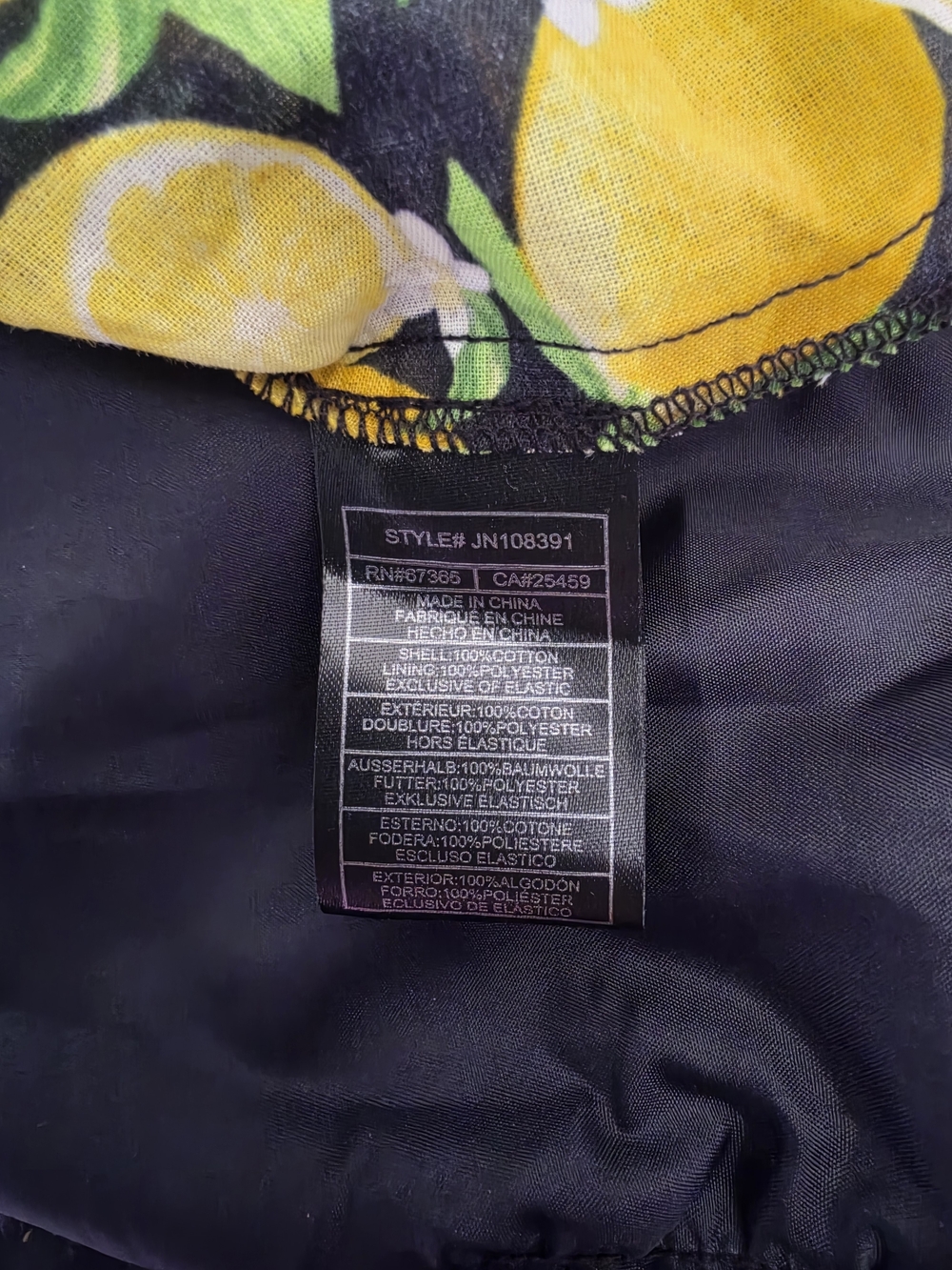 Betsey Johnson Black & Yellow Lemon-Print Tiered Maxi Dress Size 12 NWT - Picture 7 of 8